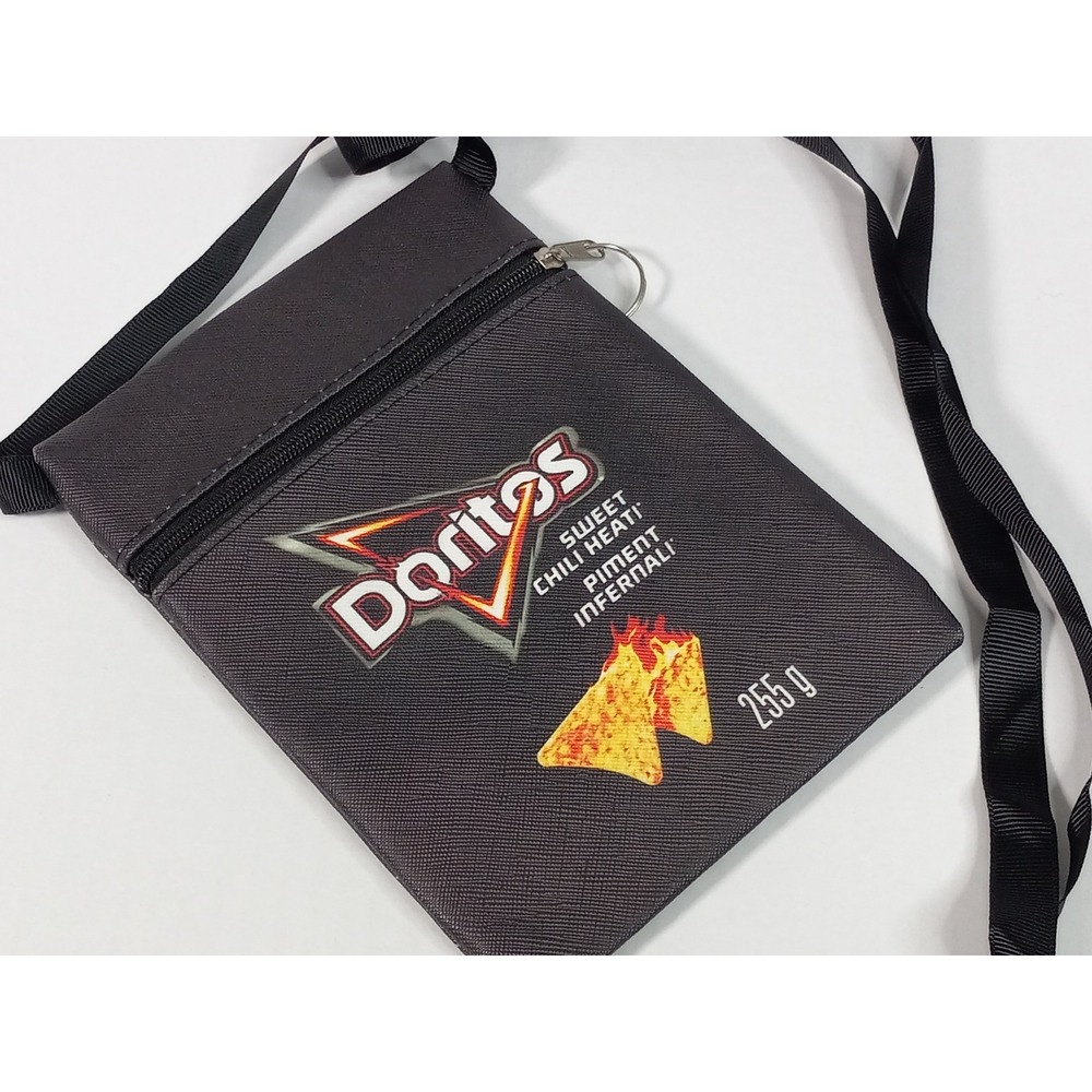 Doritos Sweet Chili Heat Crossbody Bag Black Novelty Snack Pouch Travel Purse